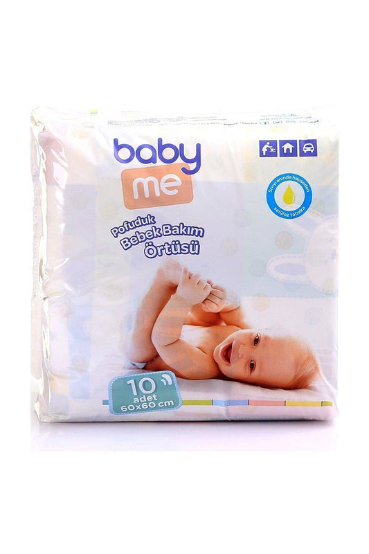 Baby&Me Pofuduk Alt Değiştirme Örtüsü 10 ADET 60x60cm - Bebek Bakım Örtüsü